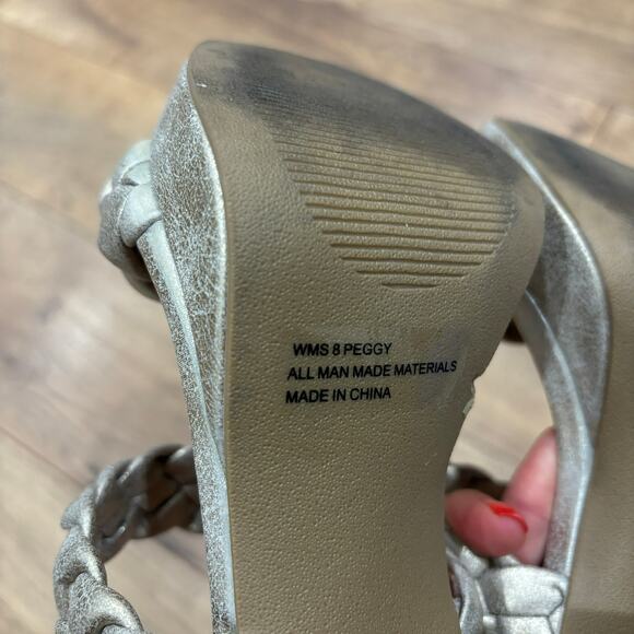 Dolce Vita Peggy Heels Braided Straps Platform Sandals Gold 8 - Picture 6 of 7